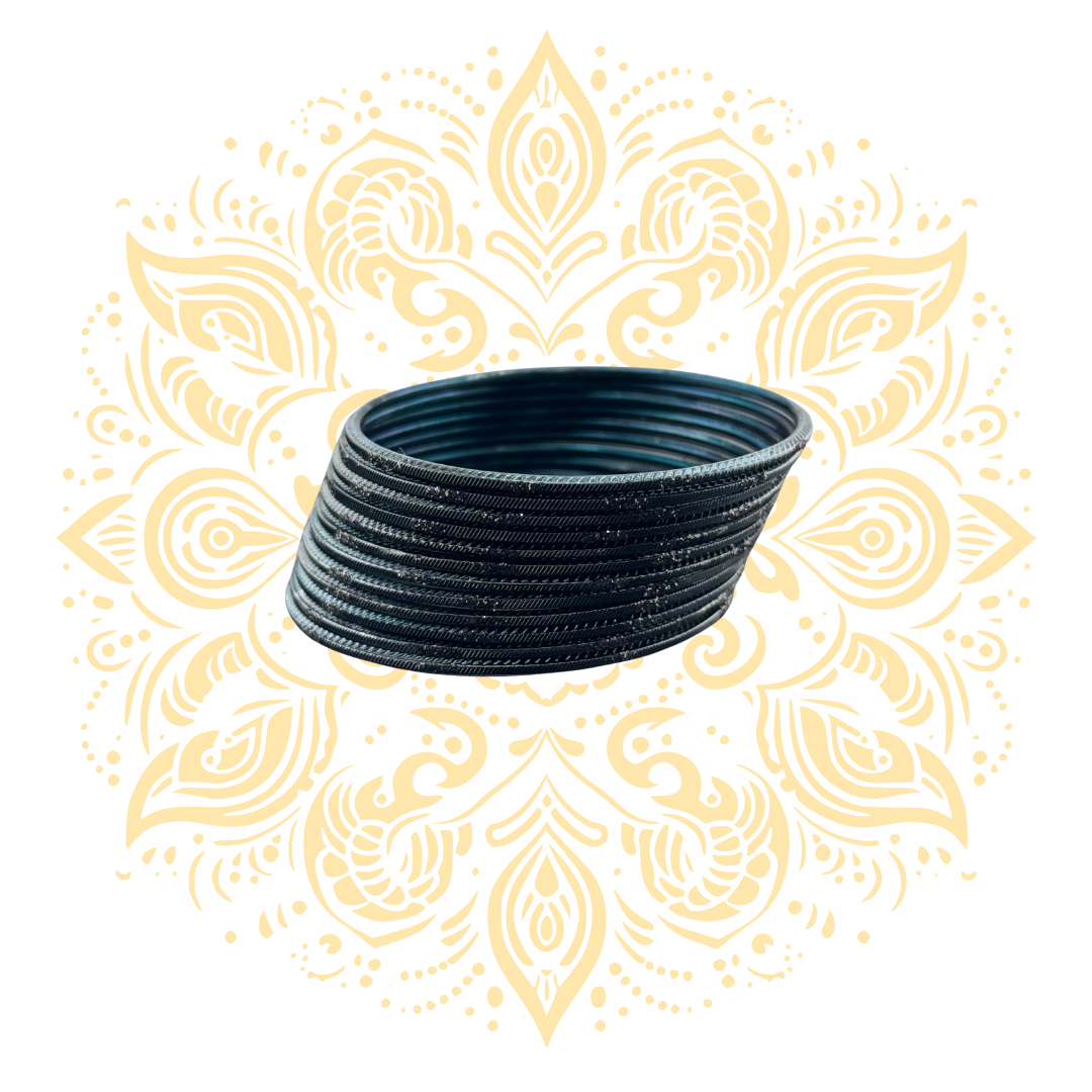 Women's Metallic Black Bangles - Matchless Gifts5