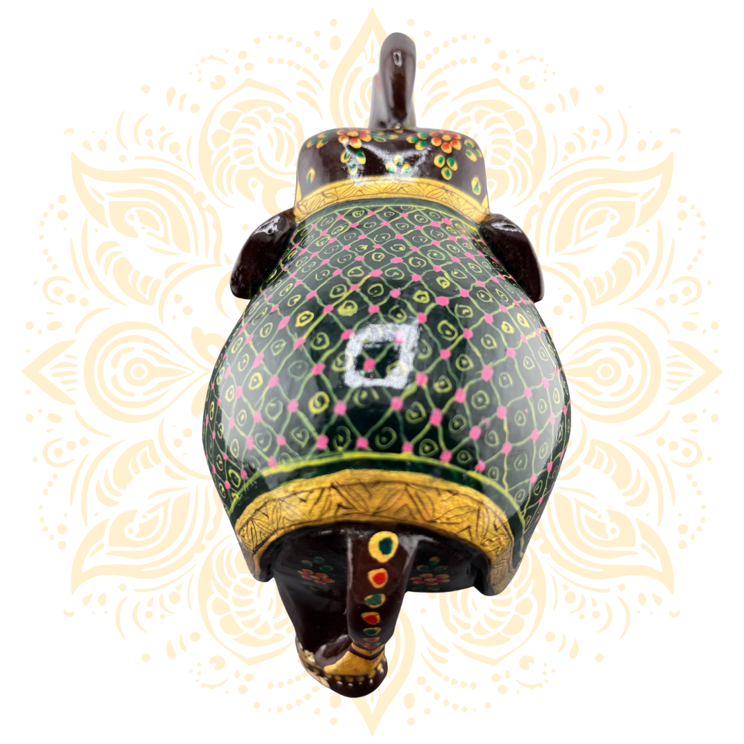 Wooden Black Painted Elephant