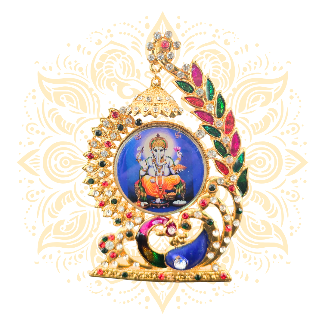 Golden Peacock Mini Mandir Deity Altar 5" - Matchless Gifts6