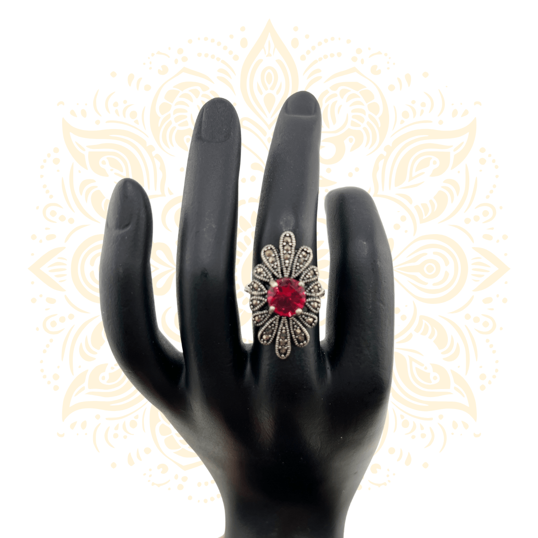 925 Sterling Silver Floral CZ Ring - Matchless Gifts1