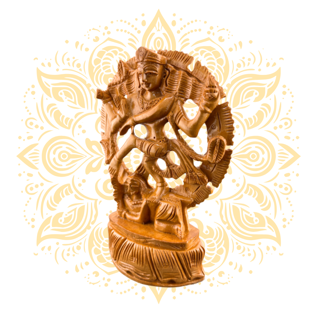 Hand-Carved Wooden Nataraj – Lord Shiva in Cosmic Dance