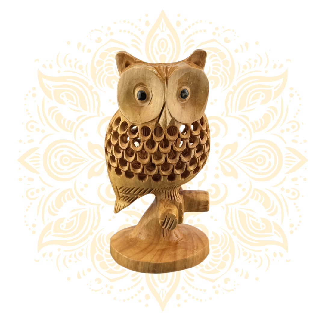 Wooden Jali Tehni Owl
