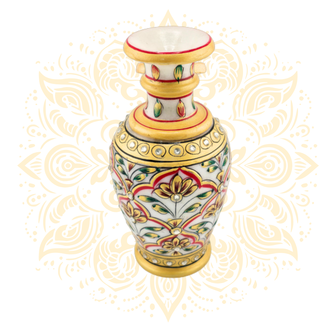 Hand-Painted Marble Vase 6"