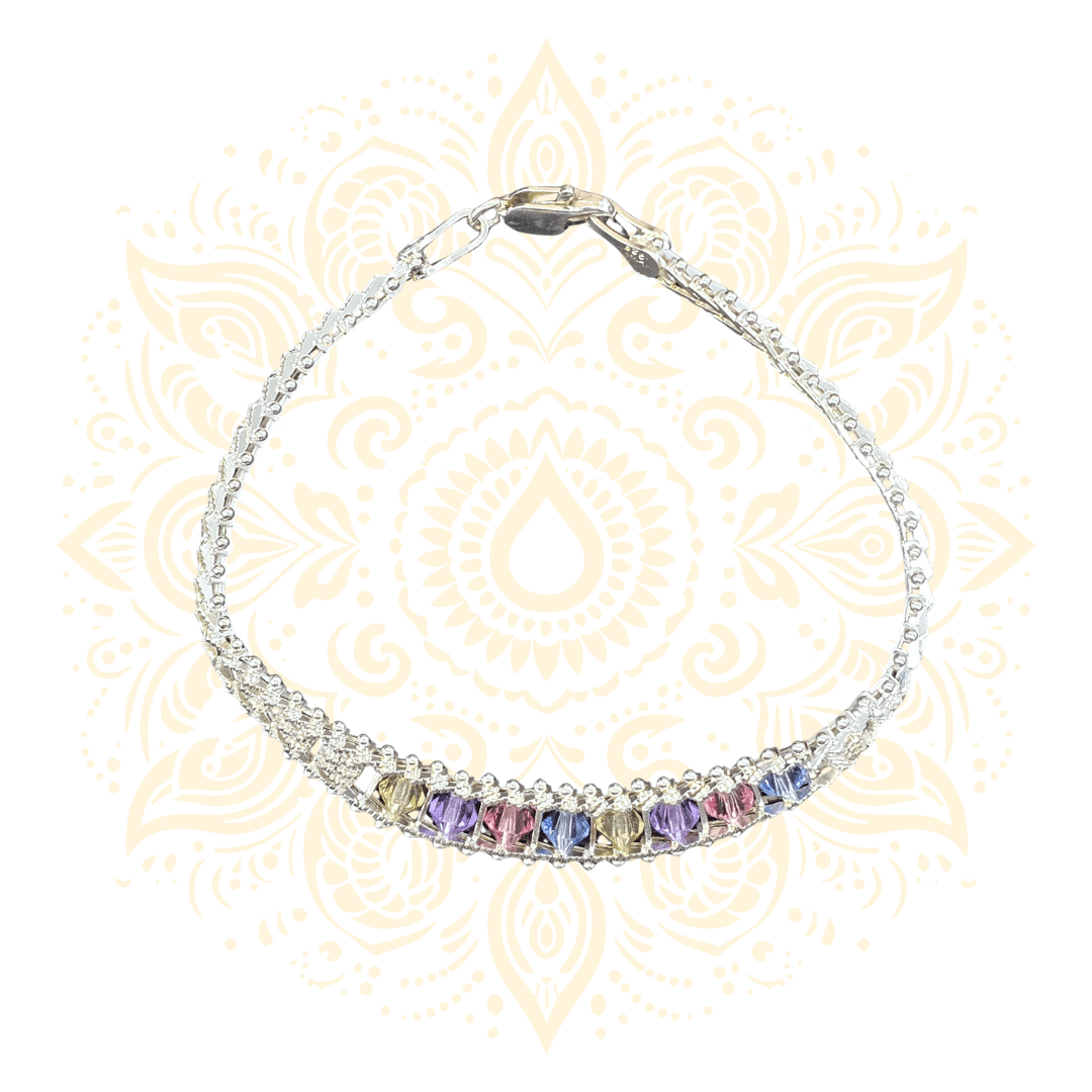 925 Sterling Silver Beaded Link Bracelet - Matchless Gifts2
