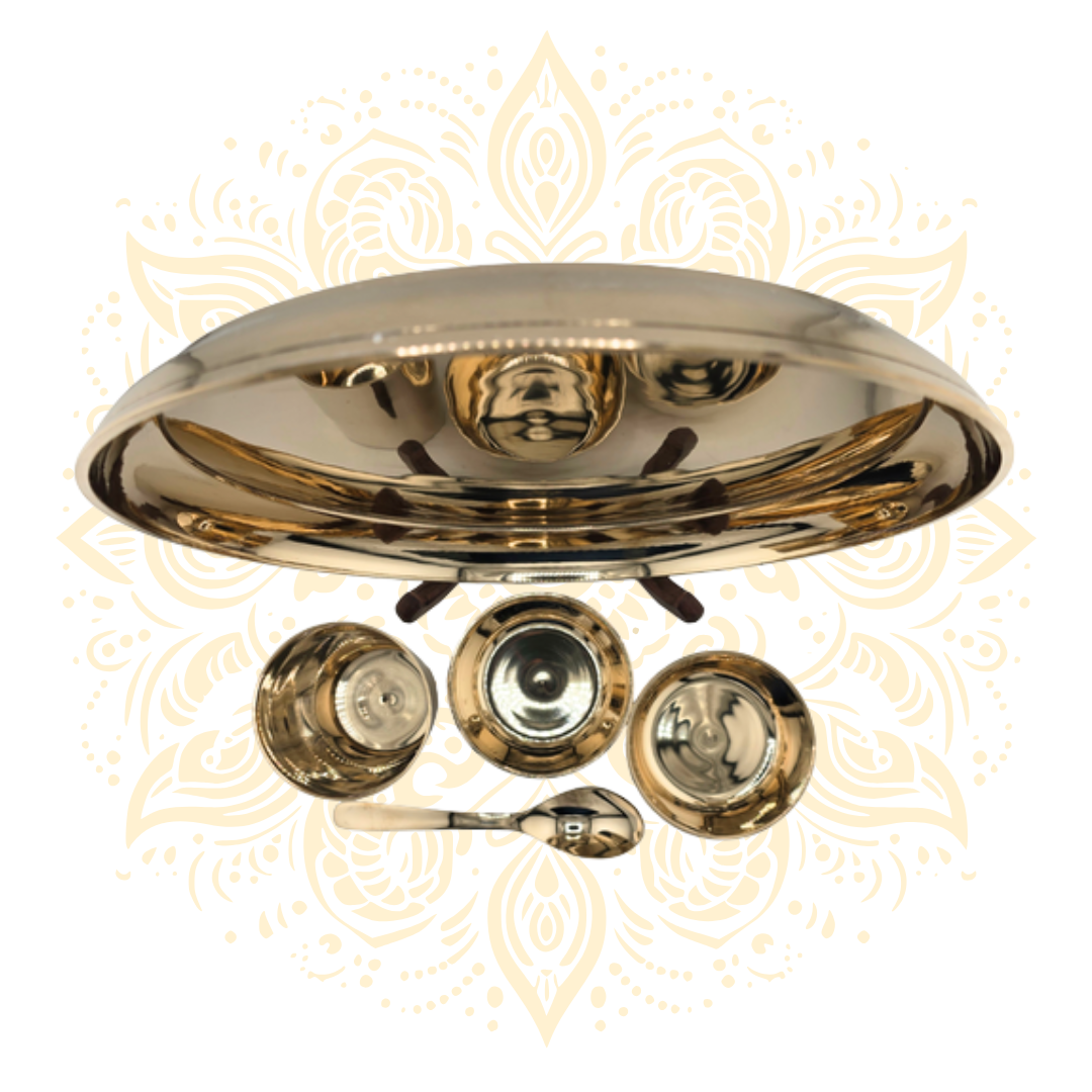 Kansa Brass Thali Set Bronze Magic