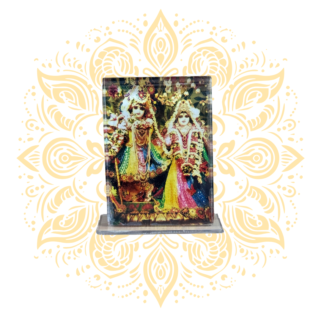 Acrylic Radha Vrindabanchandra Stand 2" x 3" - Matchless Gifts