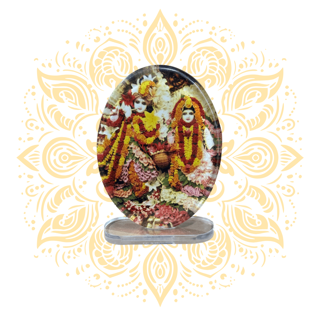 Acrylic Radha Krishna Oval 2.75" x 4" - Matchless Gifts1