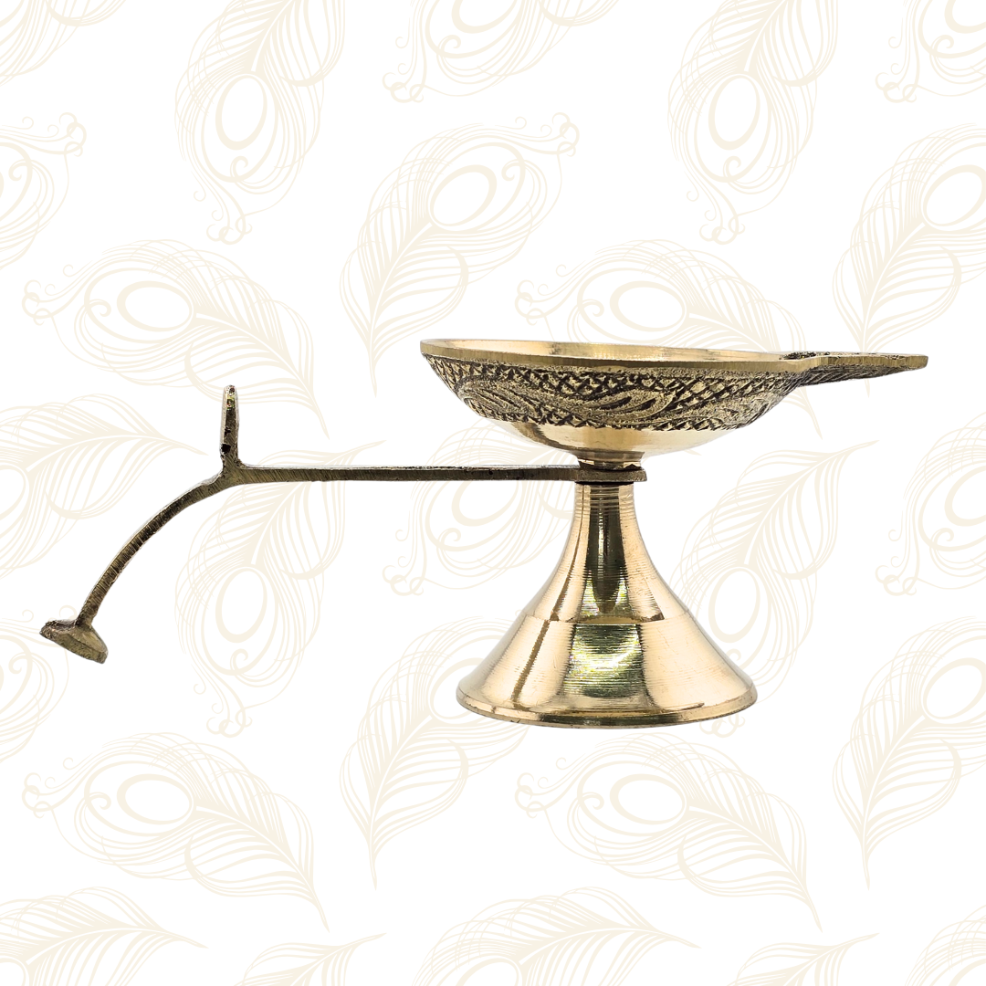 Handcrafted Brass Diya Lamp w/ Handle - Matchless Gifts3