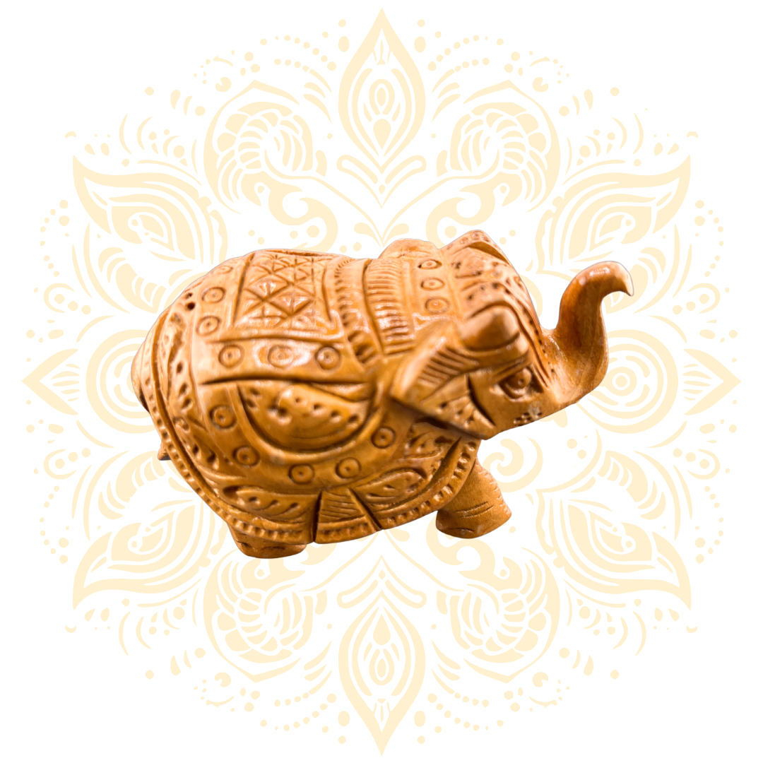 Hand-Carved Wooden Elephant Figurine 2" - Matchless Gifts4