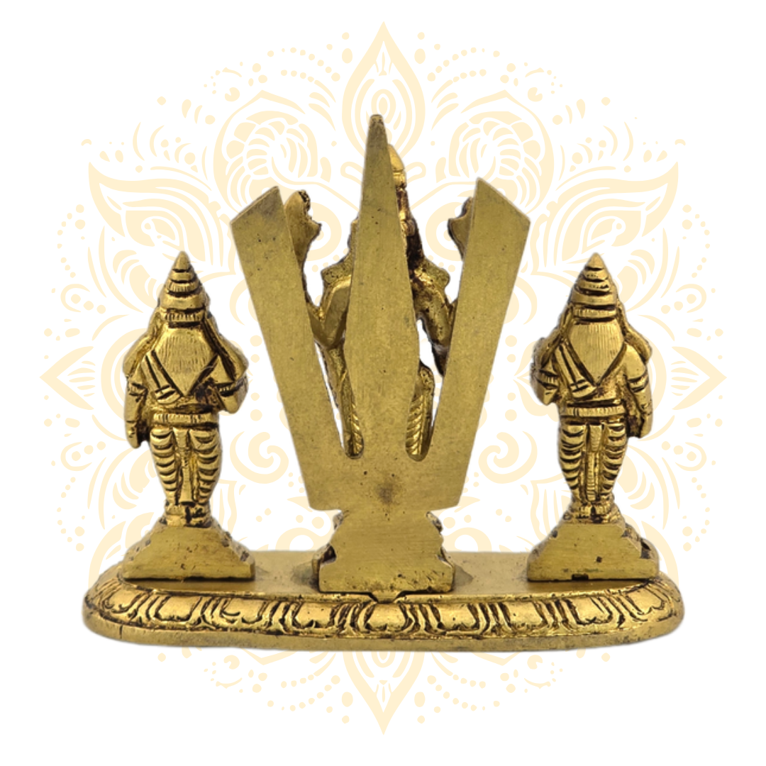 Brass Balaji w/ Sridevi & Bhudevi 3"