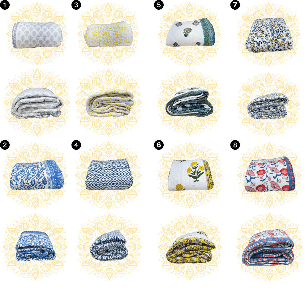 Printed Cotton Quilt - Queen Size 90" x 108" - Matchless Gifts1