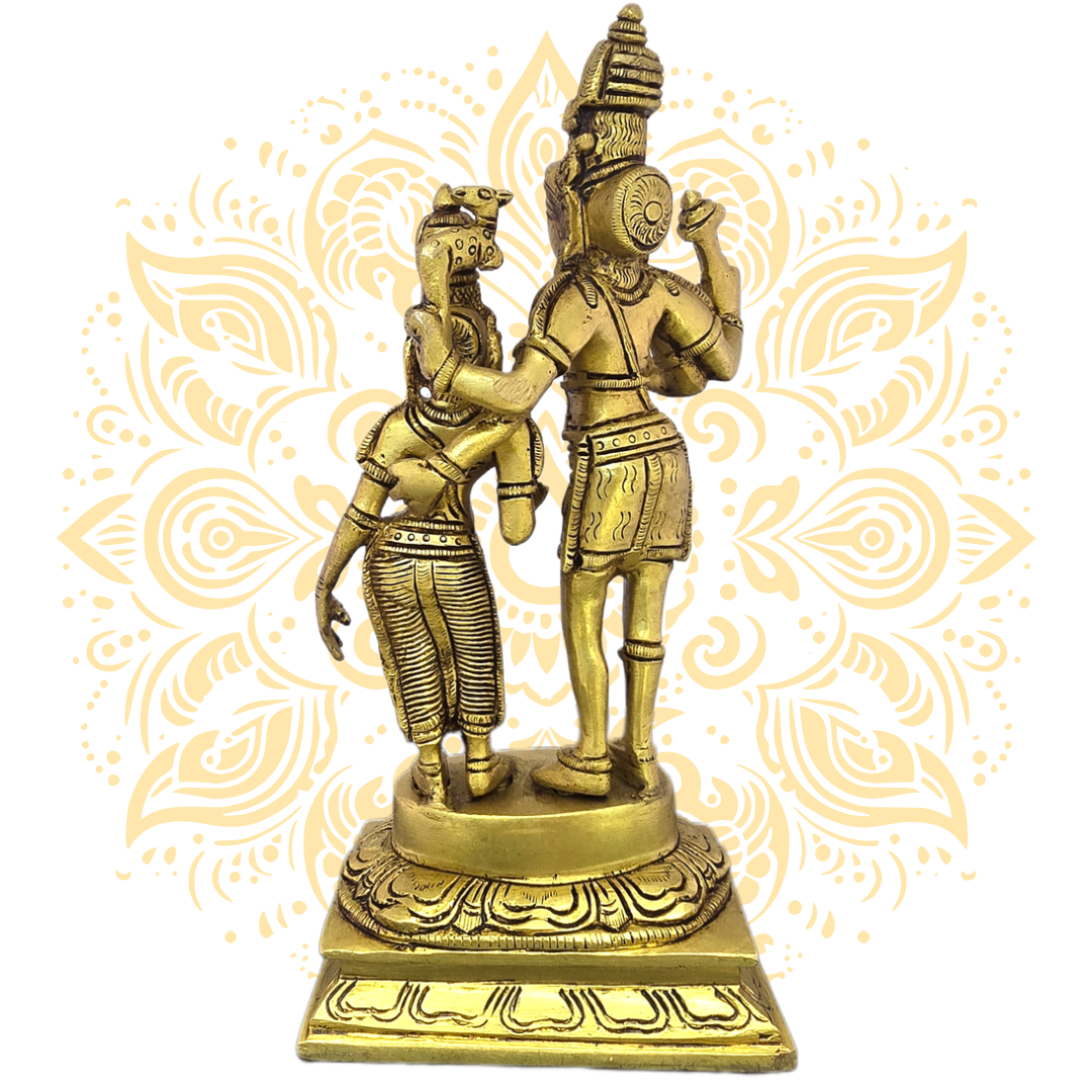 Brass Shiva Parvati 9"
