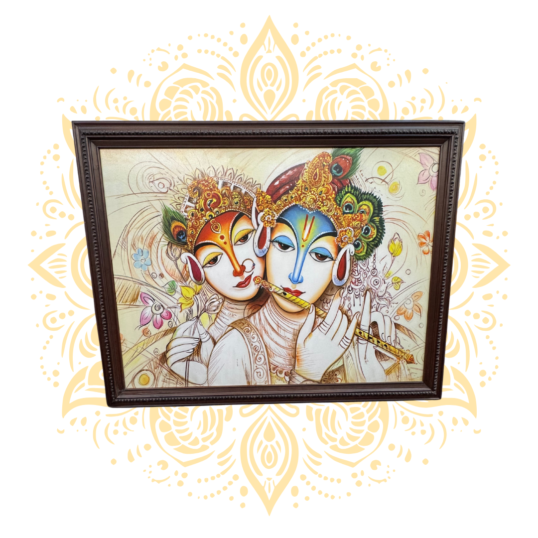 Large Framed Krishna Art 43" x 55"