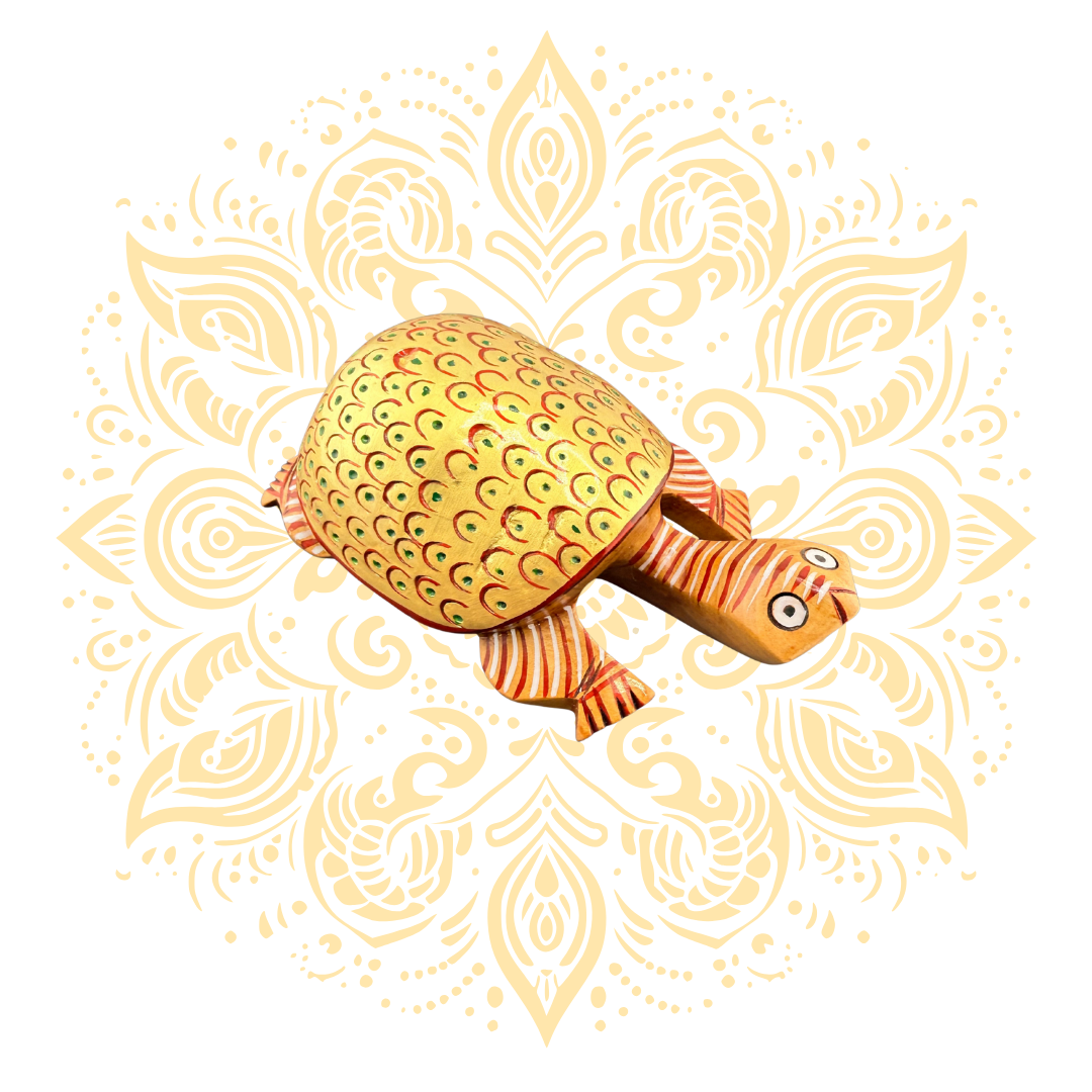 Wooden Painted Tortoise – 3" to 6"
