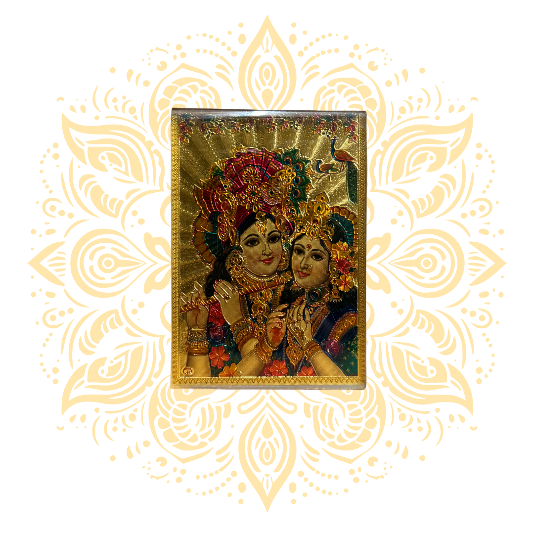 Radha Krishna Golden Acrylic 2.5x3.5" - Matchless Gifts