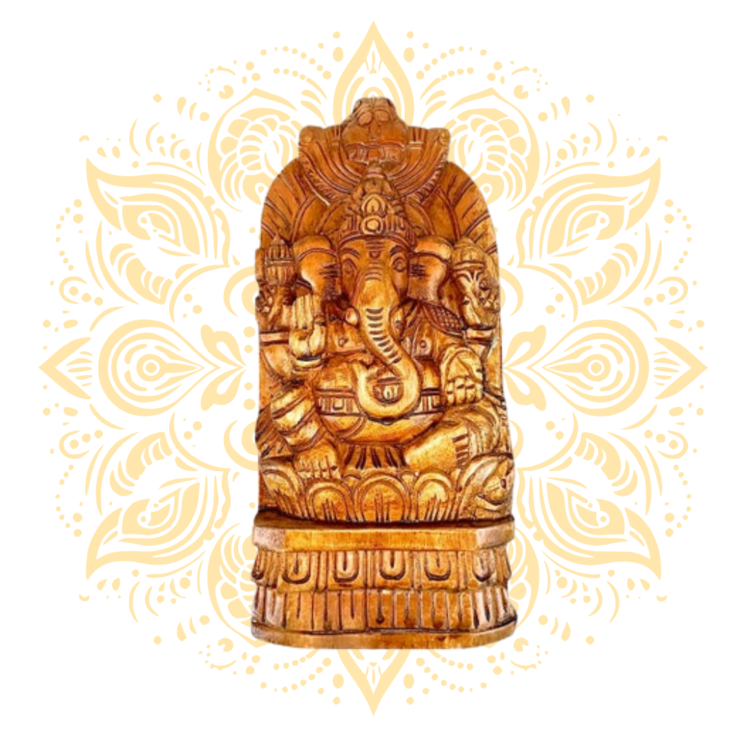 Handcrafted Wooden Ganesh Wall Ornament 12"