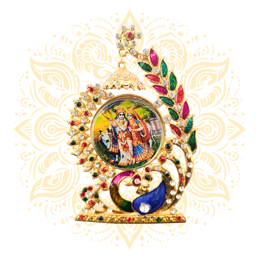 Golden Peacock Mini Mandir Deity Altar 5" - Matchless Gifts7