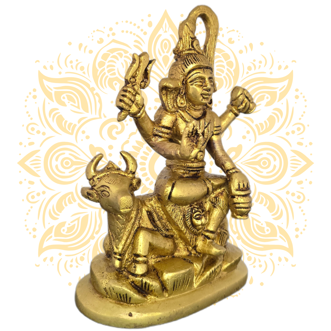 Brass Lord Shiva & Nandi Murti 5.5" - Matchless Gifts2