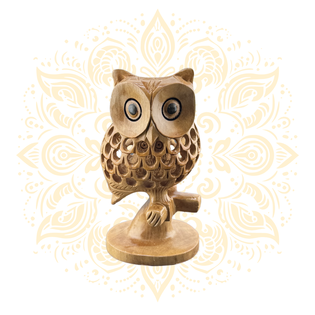 Wooden Jali Tehni Owl