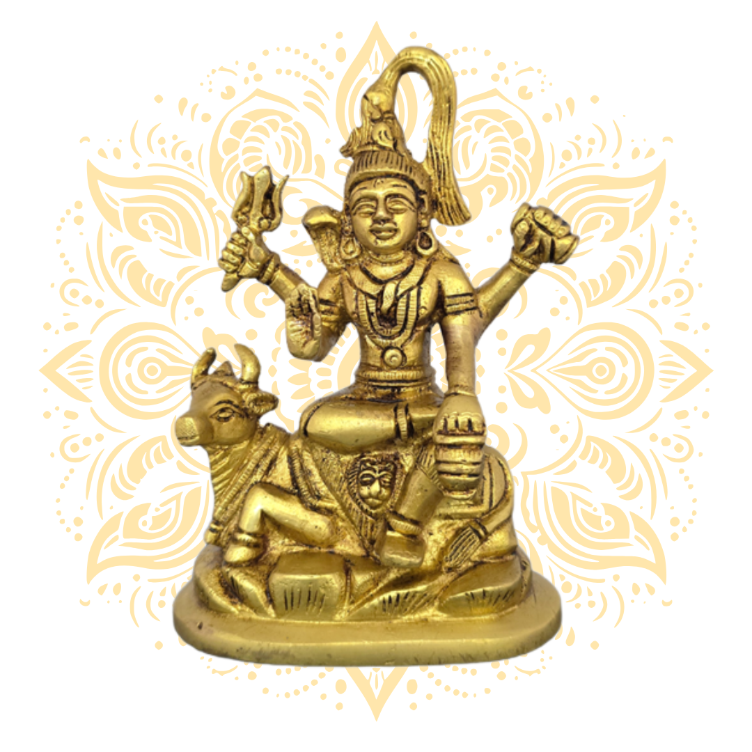 Brass Lord Shiva & Nandi Murti 5.5" - Matchless Gifts1