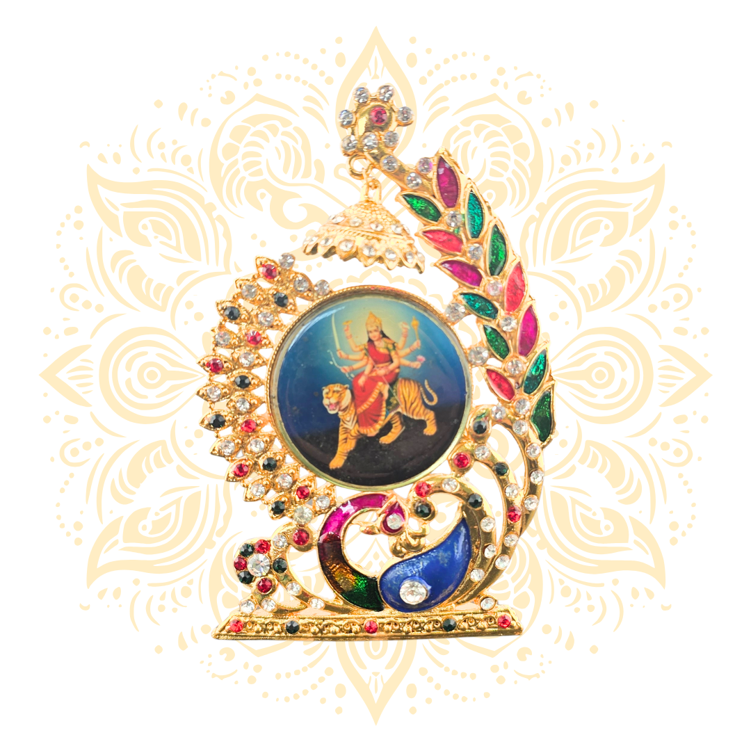 Golden Peacock Mini Mandir Deity Altar 5" - Matchless Gifts4