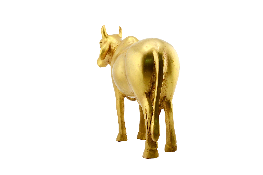 Handcrafted Brass Sacred Cow Figurine 8" - Matchless Gifts7