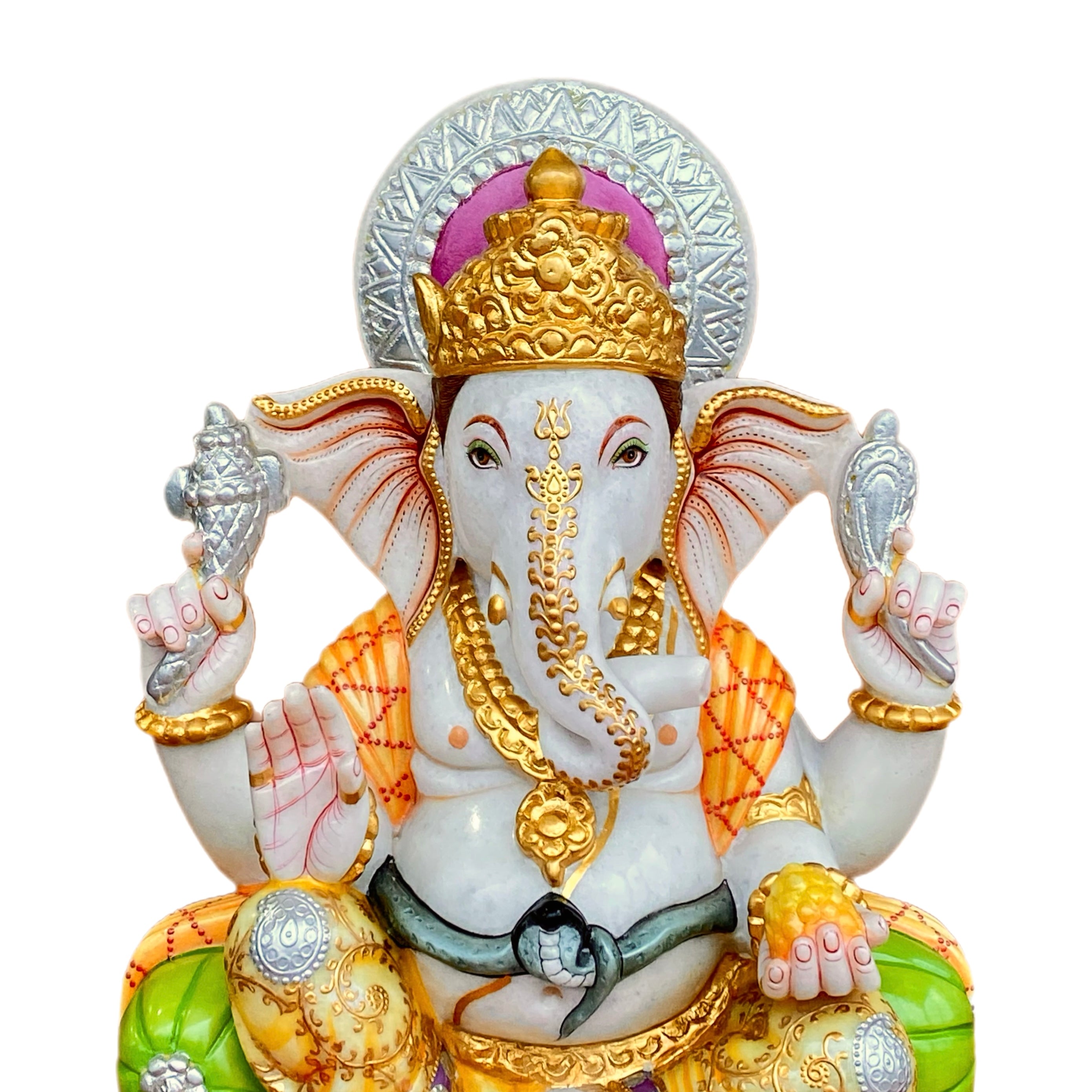 Seated Lord Ganesh Murti for Home Worship - Matchless Gifts3