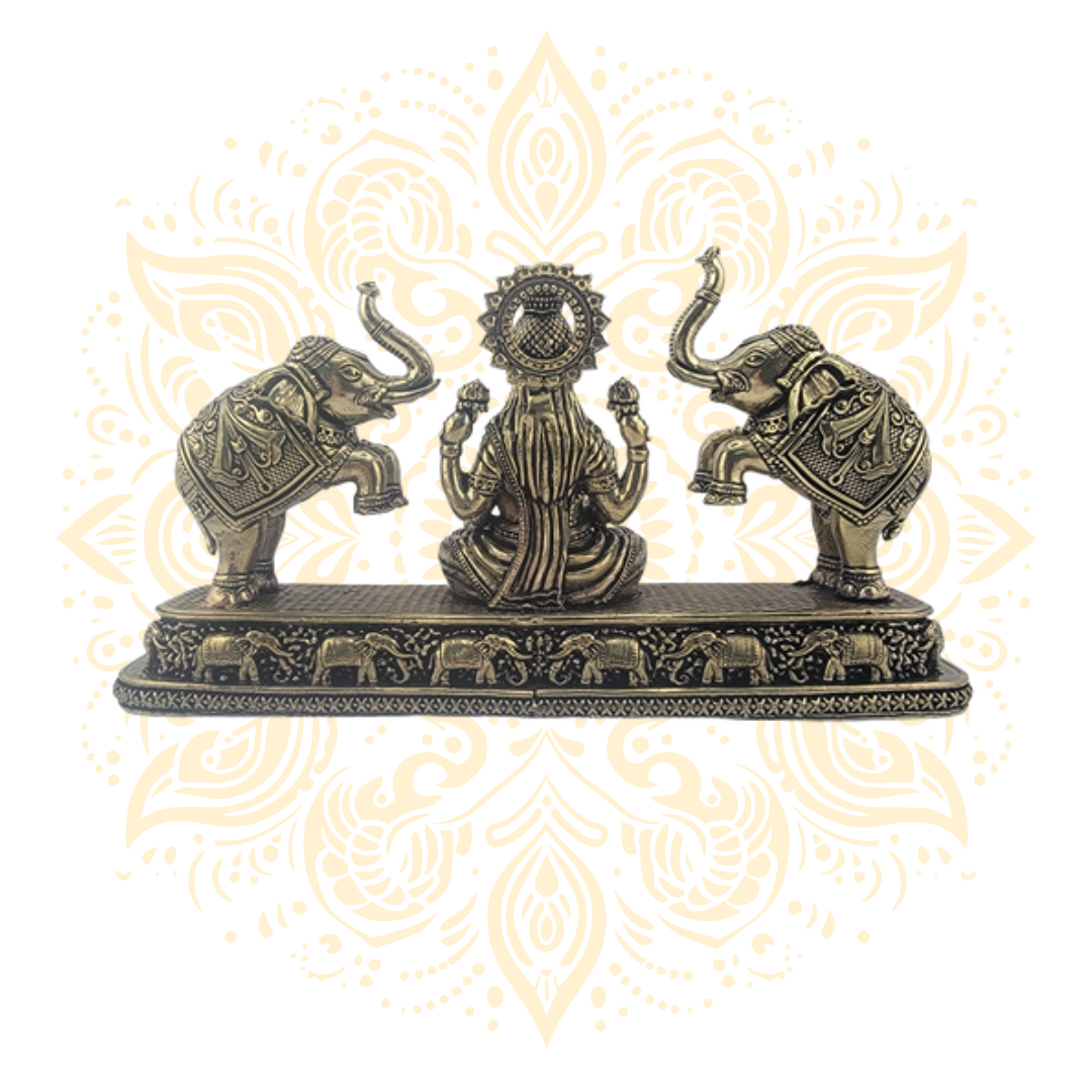 Brass Elephant & Laxmi Pauti 4.5" x 8" 595 Grams