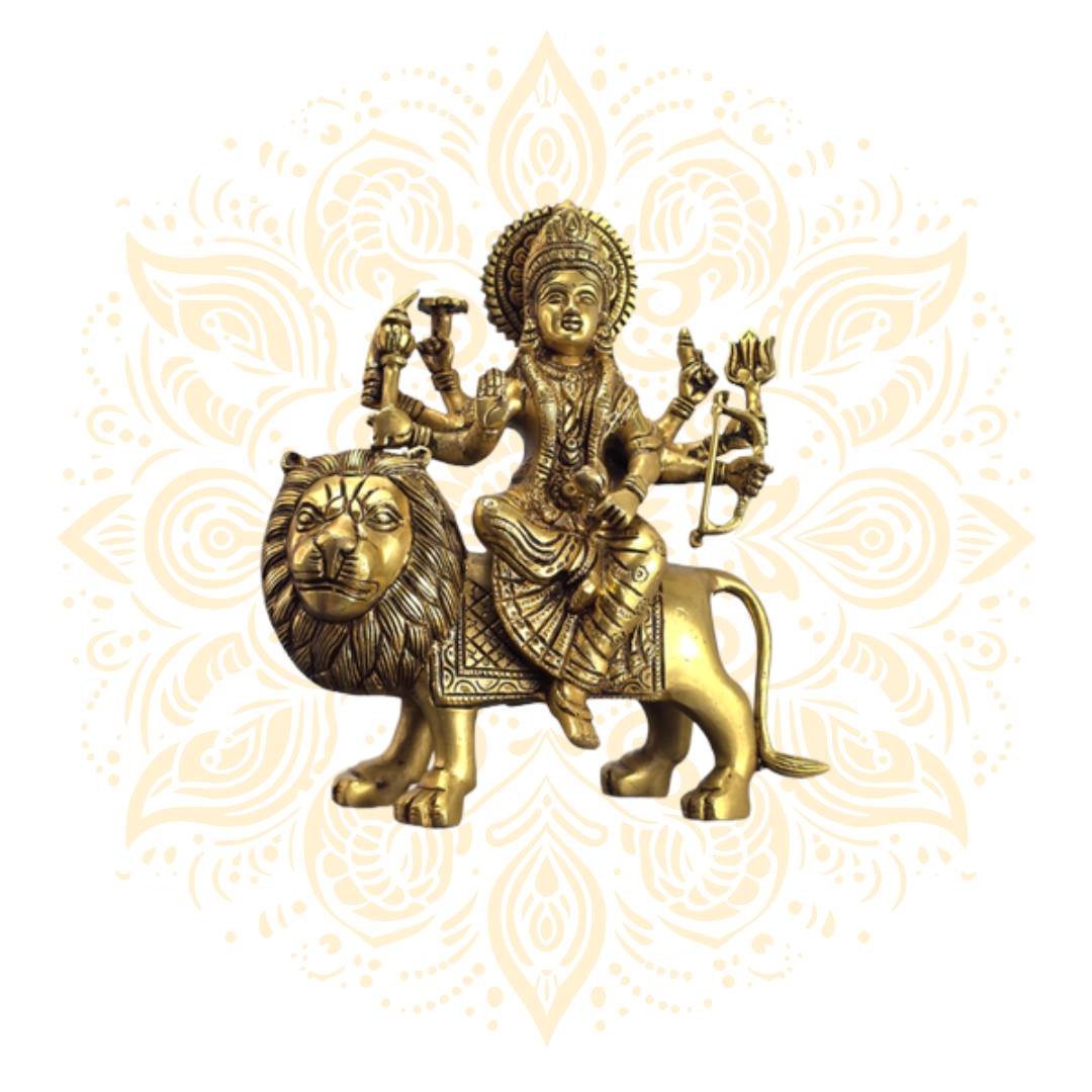 Brass Durga 9"