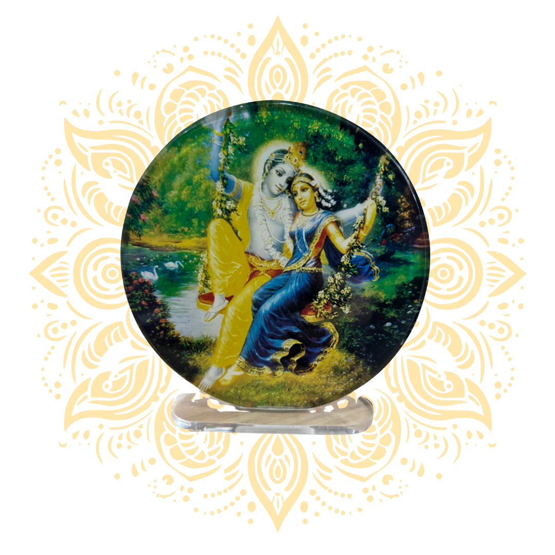 Acrylic Radha Krishna Round 6x6" - Matchless Gifts2