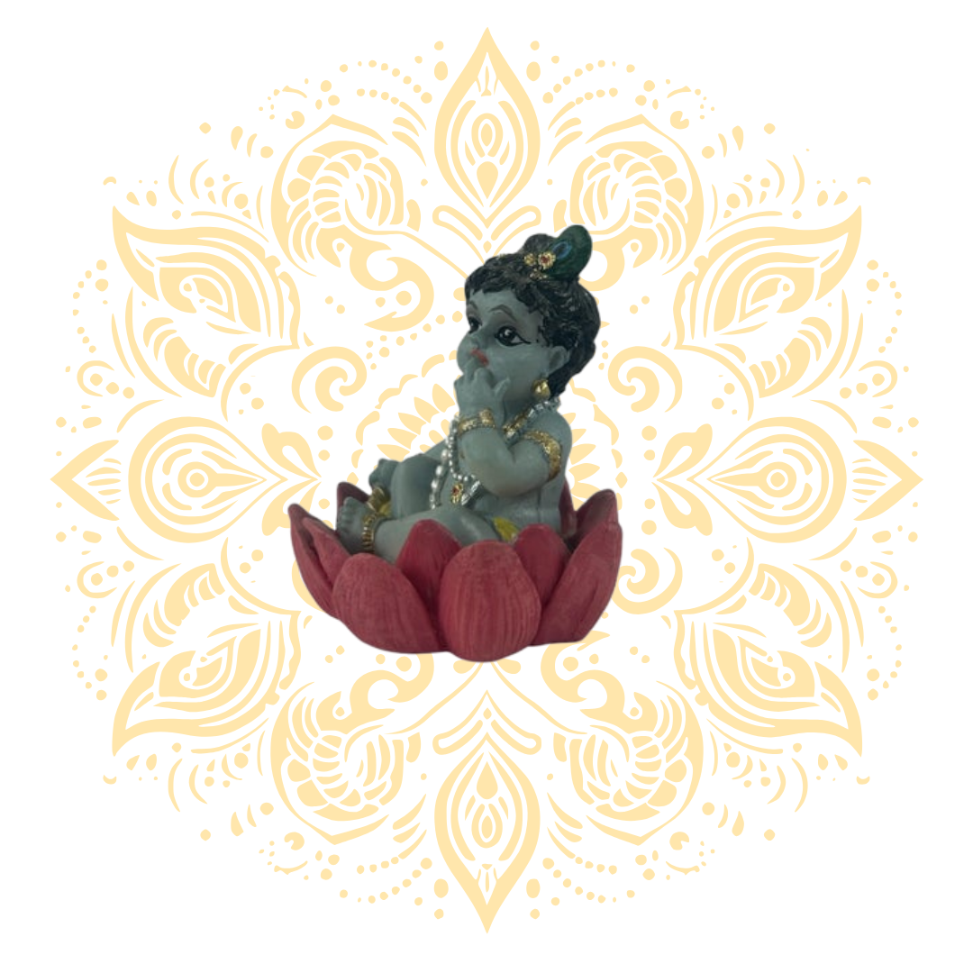 Polyresin New Krishna on Lotus 2.5"