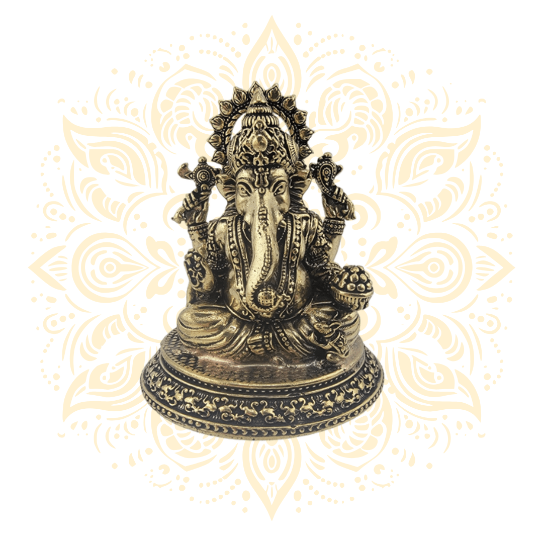 Brass Kamal Ganesh Statue 5 and 6” - Matchless Gifts