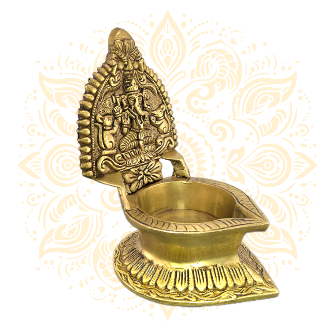7'' Ganesh Deepak Brass