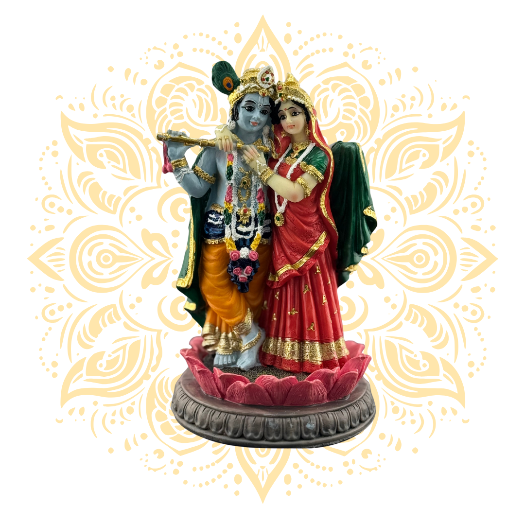 Polyresin Radha Krishna On Lotus 5"