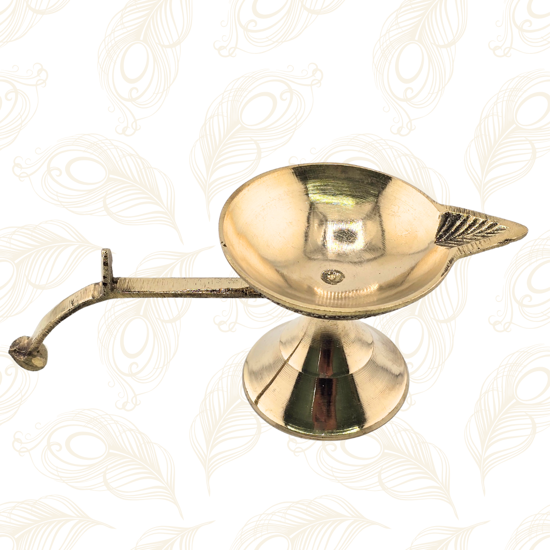 Handcrafted Brass Diya Lamp w/ Handle - Matchless Gifts6