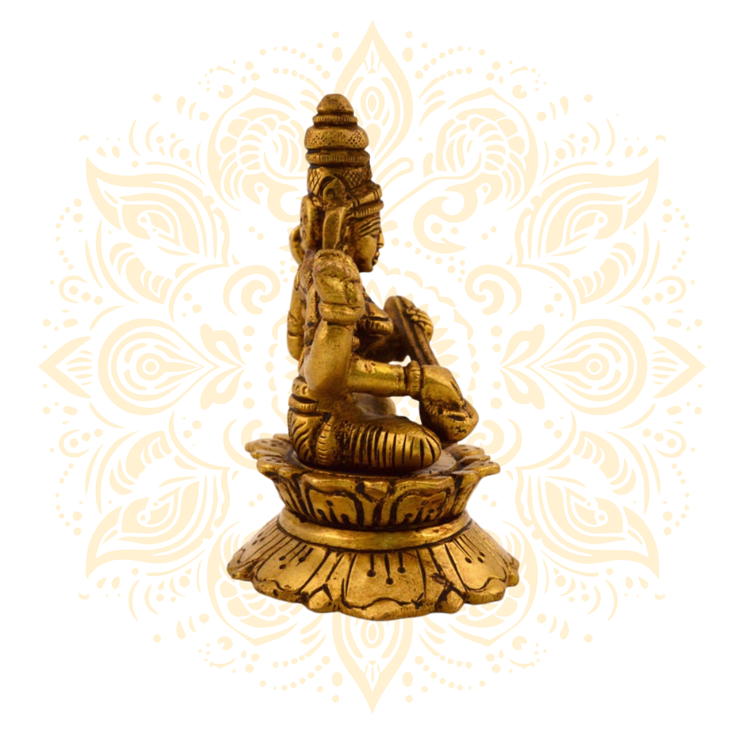 Brass Goddess Saraswati Statue