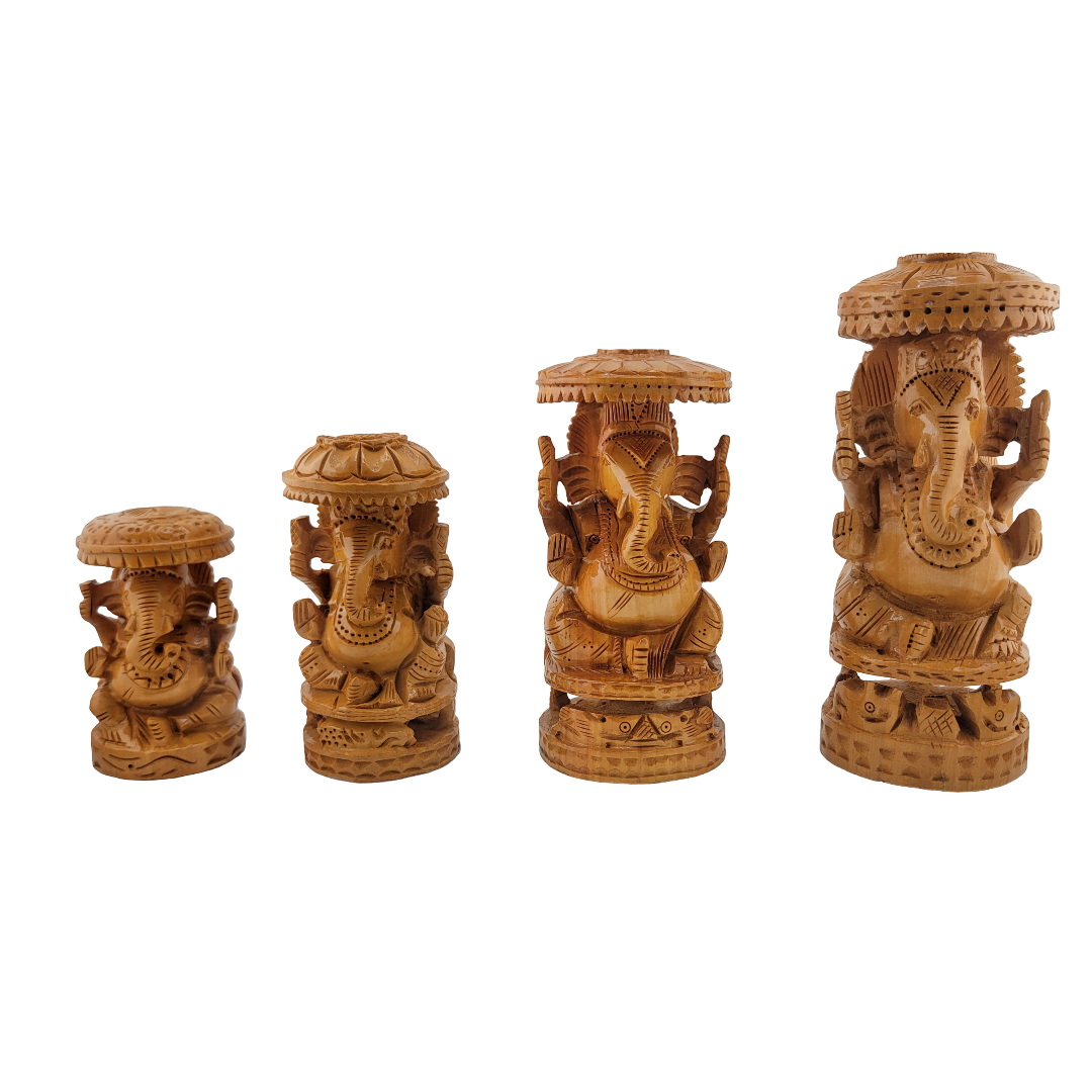 Wooden Chatari Ganesh
