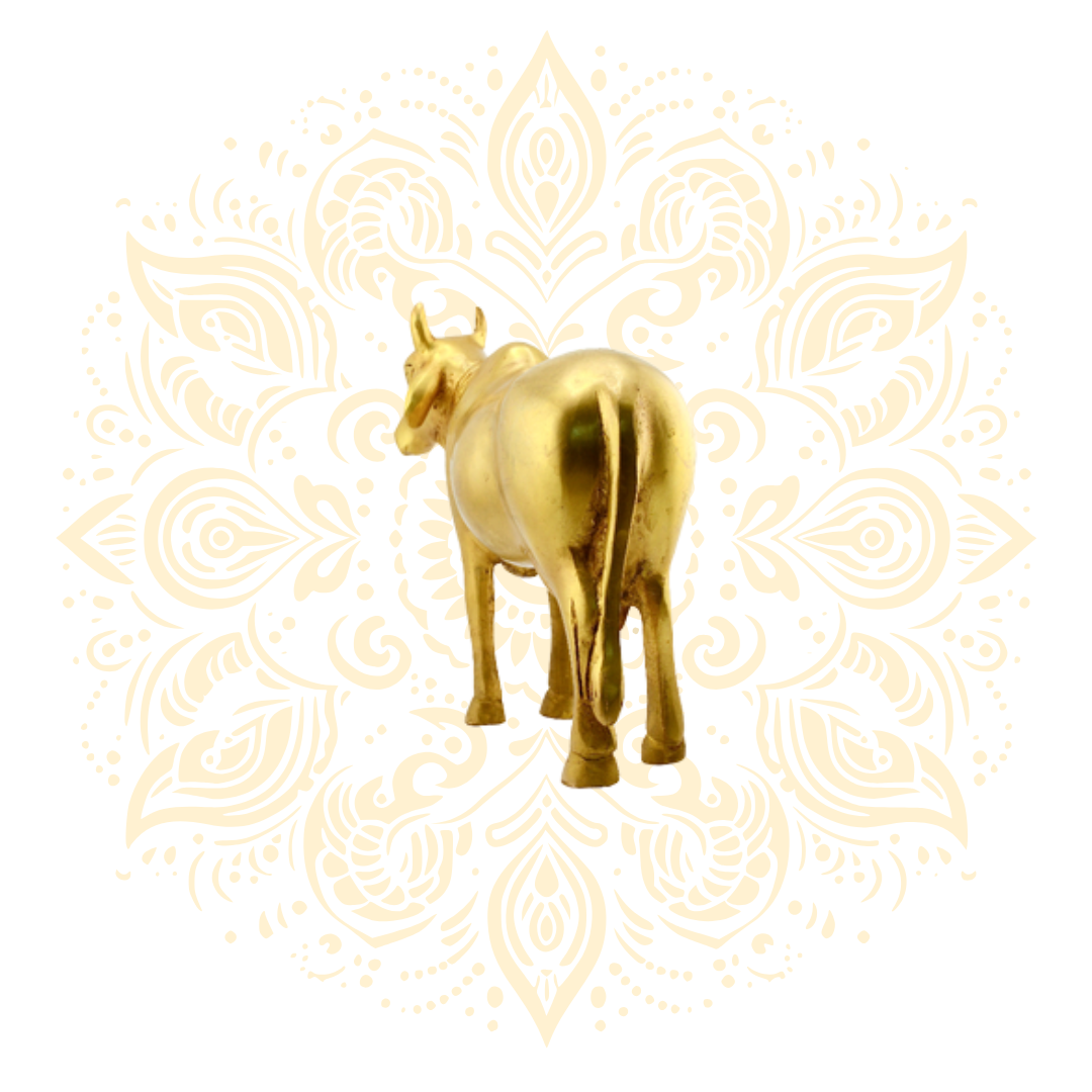 Handcrafted Brass Sacred Cow Figurine 8" - Matchless Gifts2