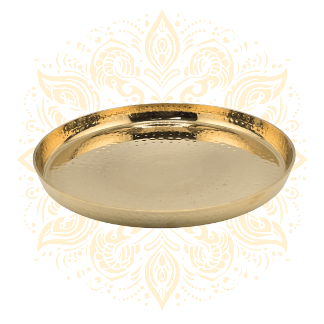 Kansa Brass Plate 10" – Ayurvedic Dining Thali - Matchless Gifts1