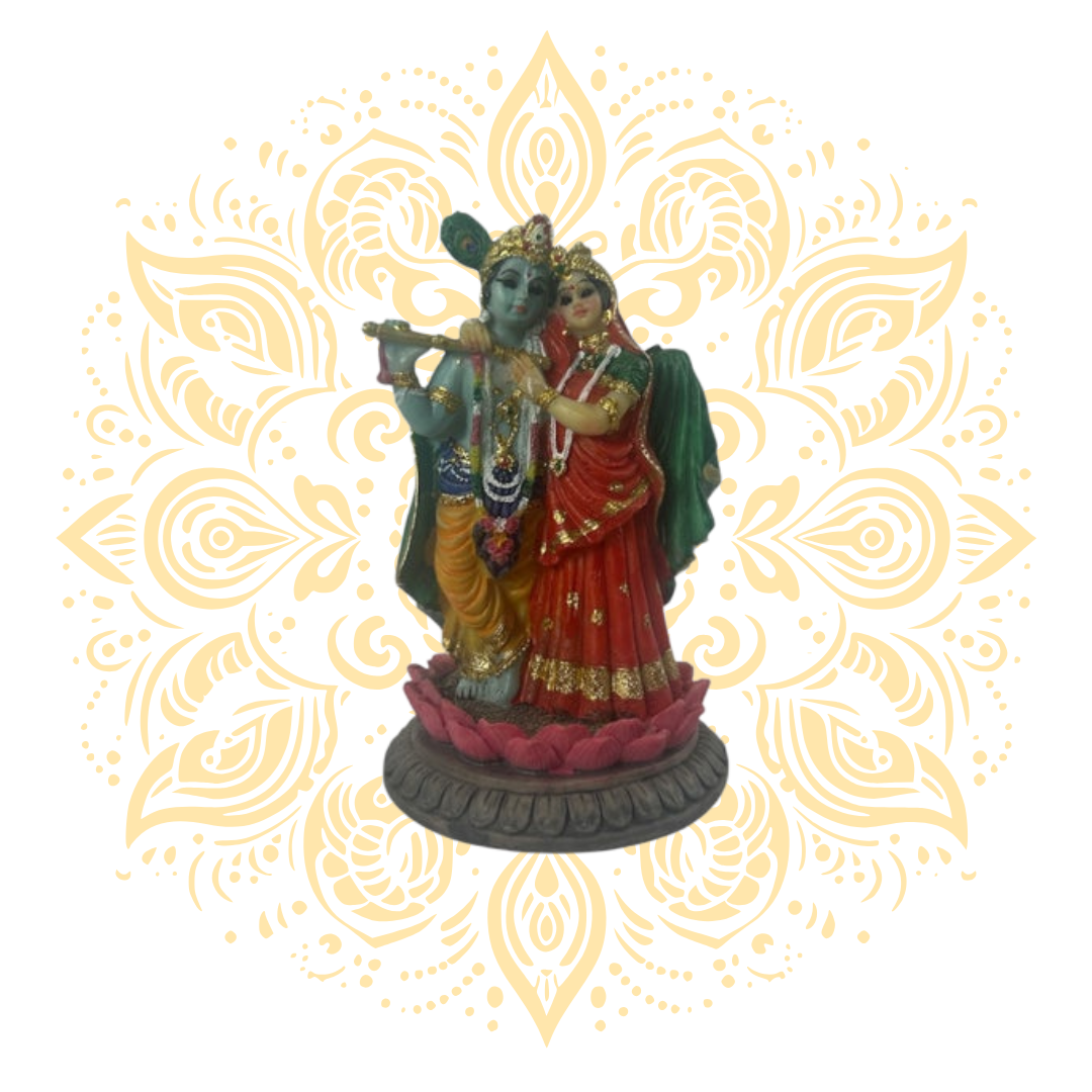 Polyresin Radha Krishna On Lotus 2.5"