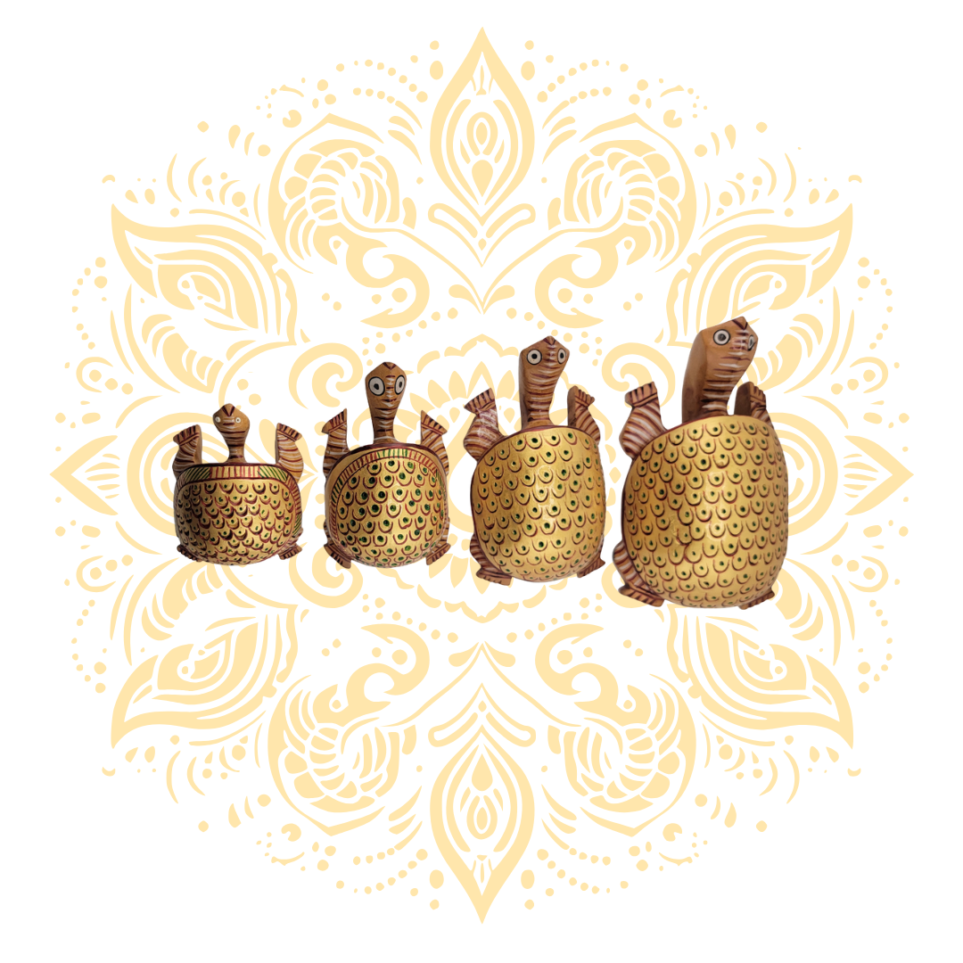 Wooden Painted Tortoise – 3" to 6"