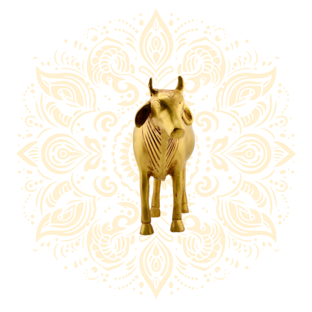 Handcrafted Brass Sacred Cow Figurine 8" - Matchless Gifts3