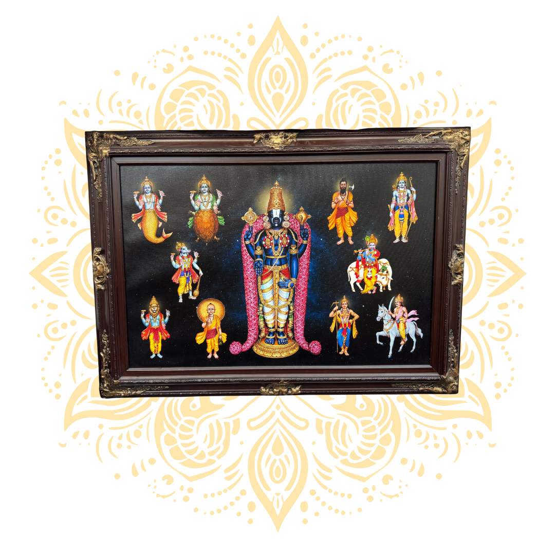 Framed Krishna Art 31" X 42"