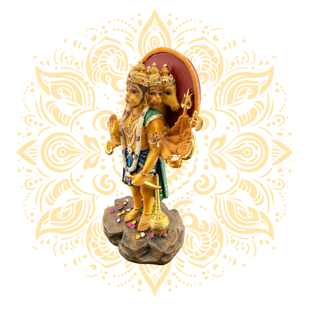 Polyresin Panchamuka Hanuman 8.5" - Matchless Gifts