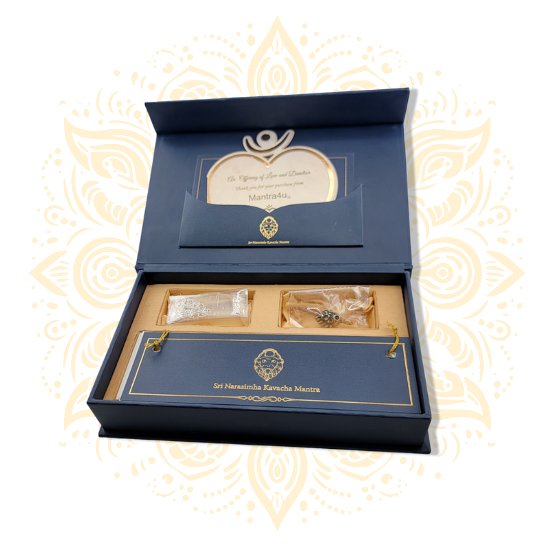 Lord Narasimha Kavacha Silver Necklace Set