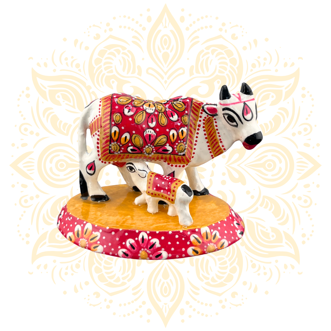 Meena Cow with Calf 3"