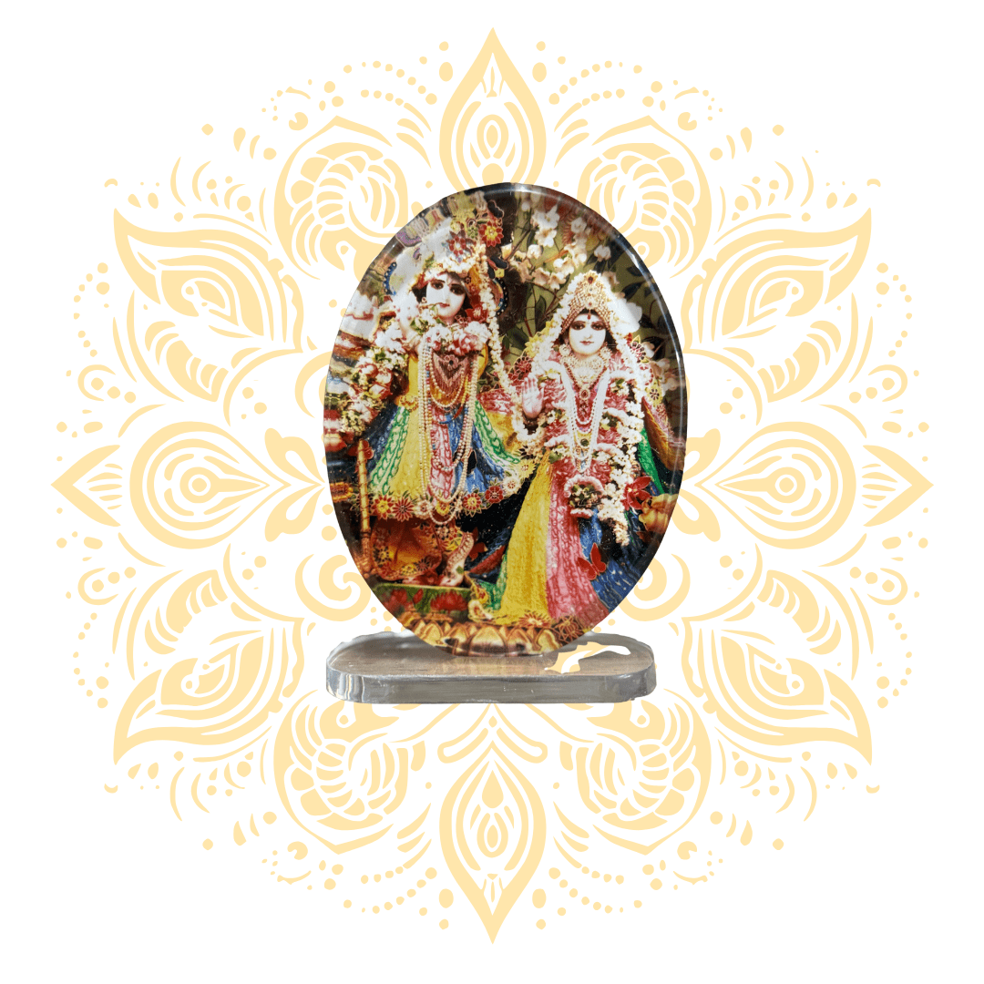 Acrylic Radha Krishna Oval 2.75" x 4" - Matchless Gifts2