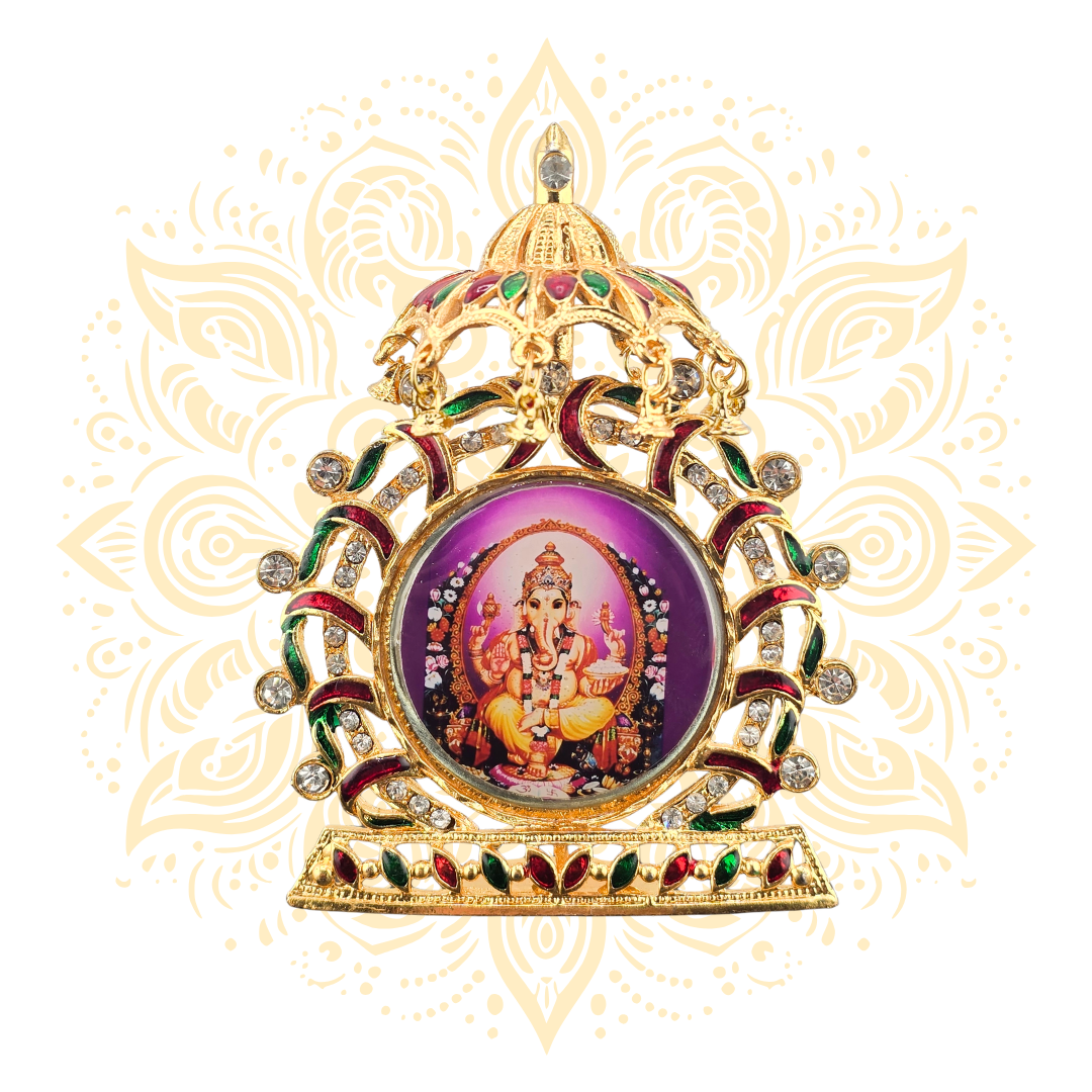 Bhakti Golden Metal Deity Mini Mandir Stand