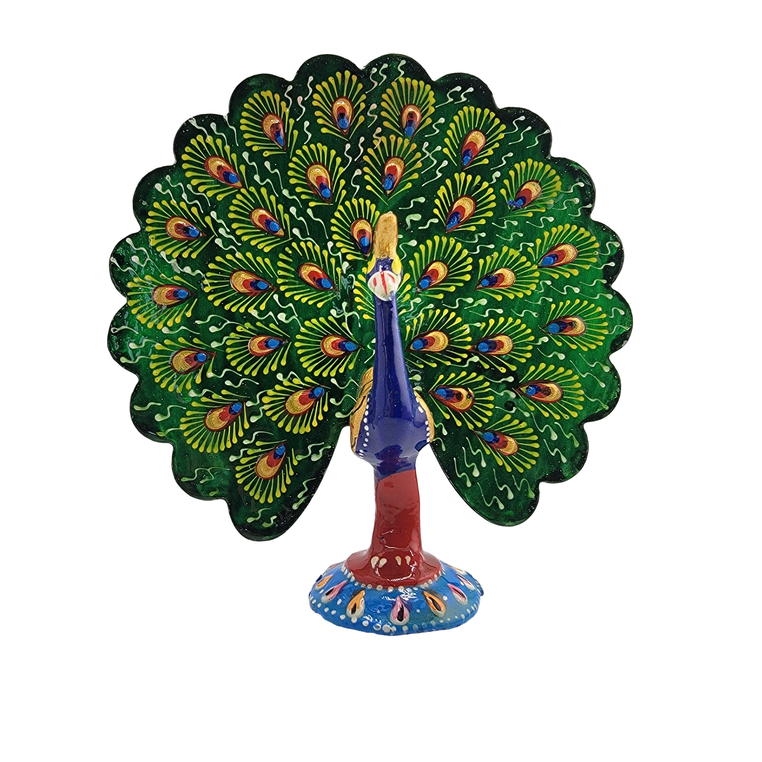 Dancing Peacock | Hand-Painted Meenakari Figure (1.5"–6") - Matchless Gifts3