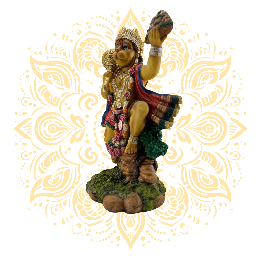 Polyresin Flying Hanuman 14"